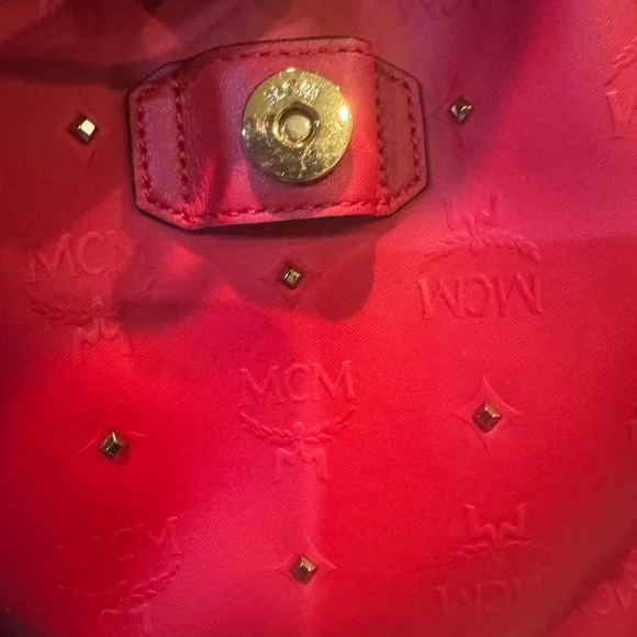 MCM Claudia Red Leather Backpack - Picture 4 of 6
